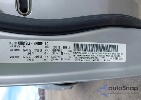 2011 Dodge Journey Express из США, поврежденный, VIN 3D4PG4FB3BT547699